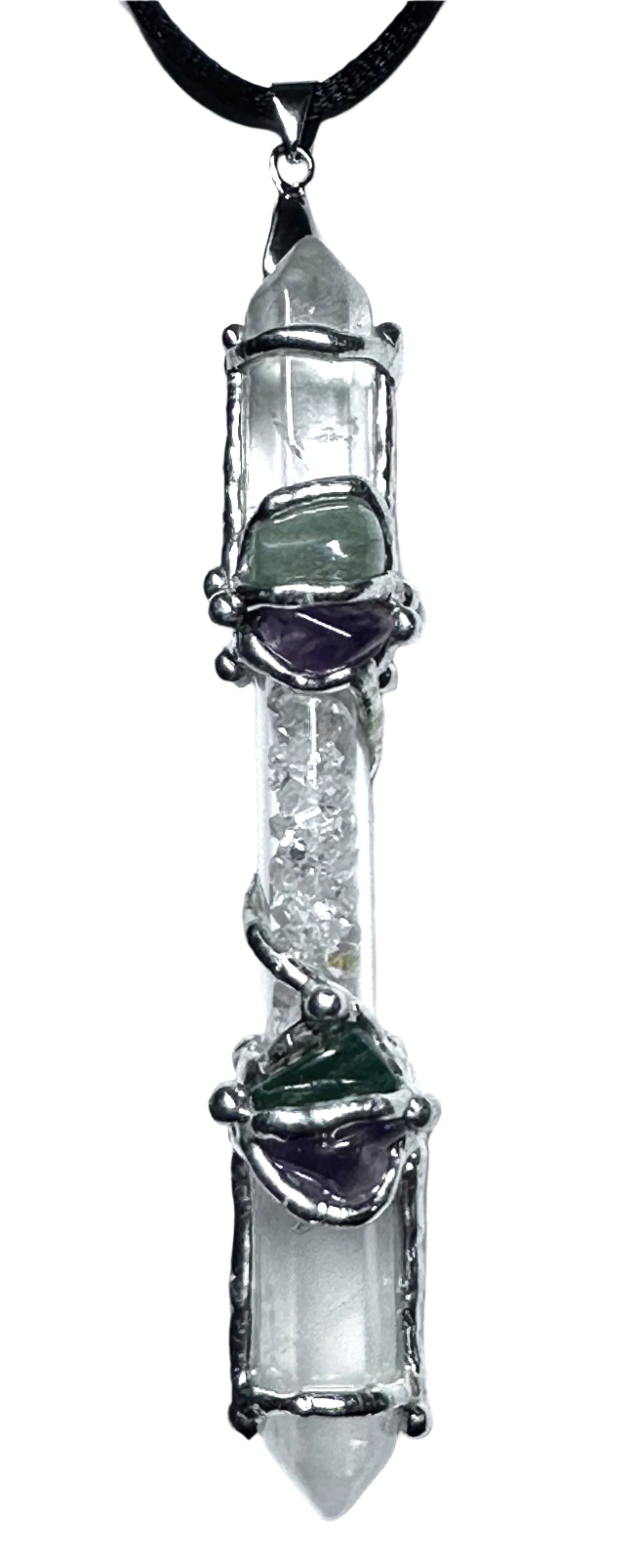 Healer Diamond Quartz Mini Wand Pendant