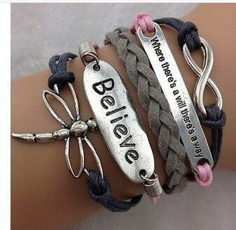 Believe Message Bracelet - Black