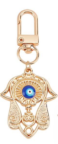 Gold Hamsa Evil Eye Bag Clip