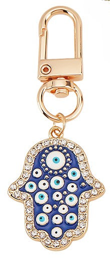 Gold Hamsa Evil Eye Bag Clip