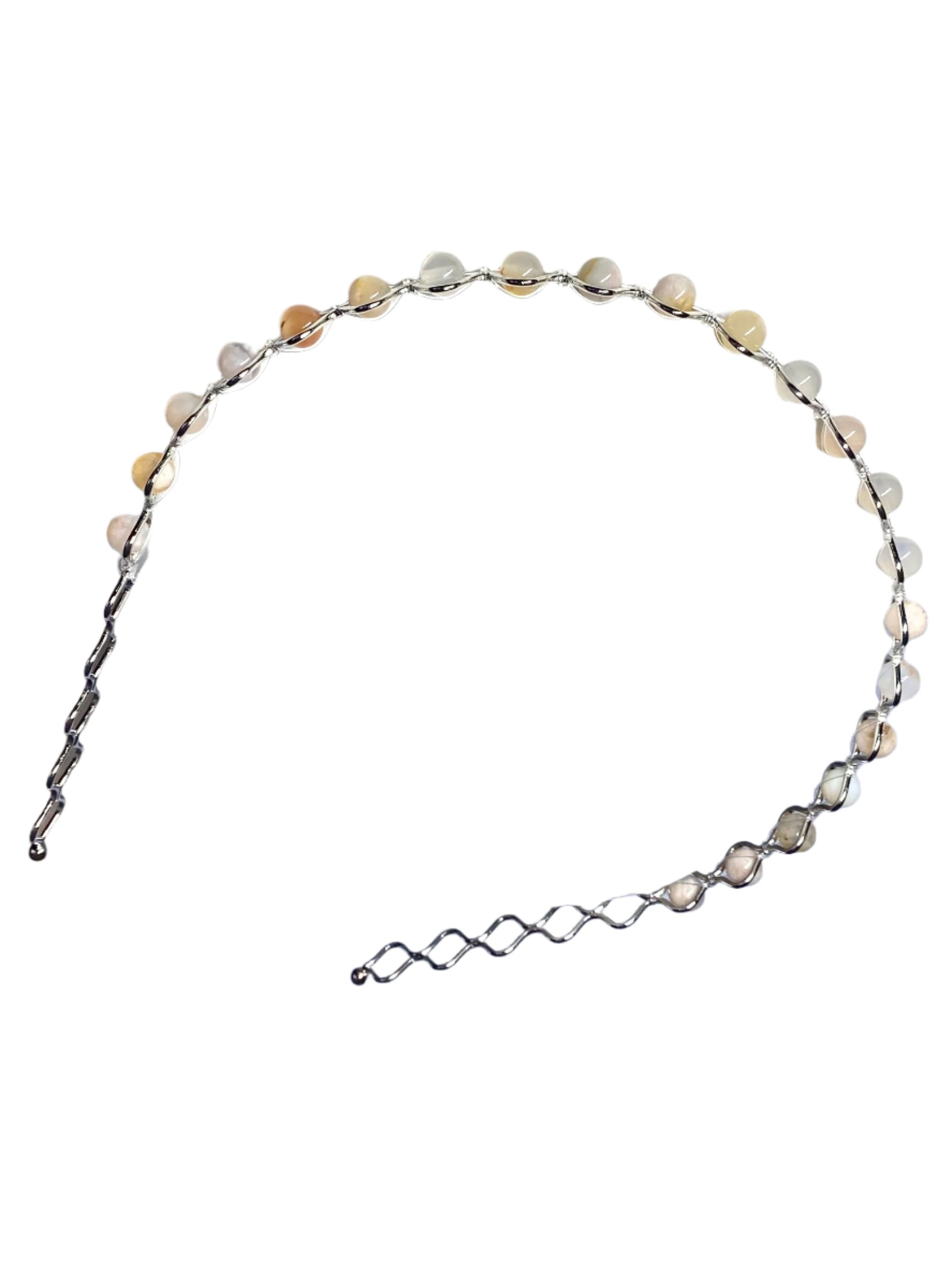 Cherry Agate Beaded Hair Bands