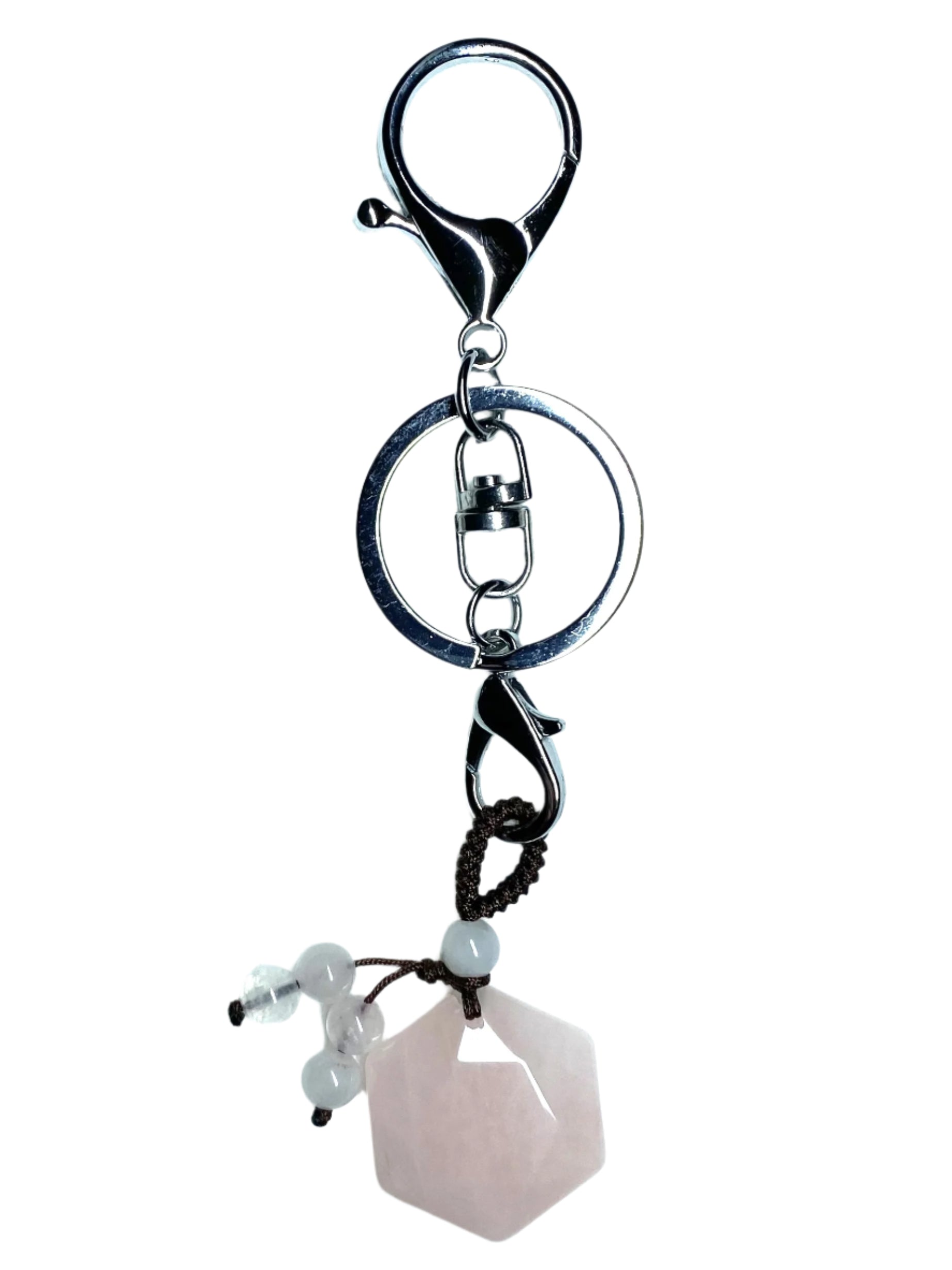 crystal rose seeds Rose Quartz Hexagon Keychain – Dream Seeds™