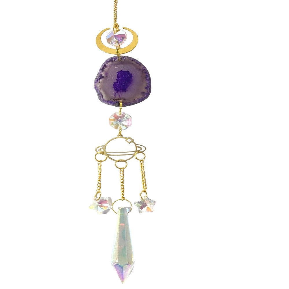 Celestial Agate Suncatcher - Purple
