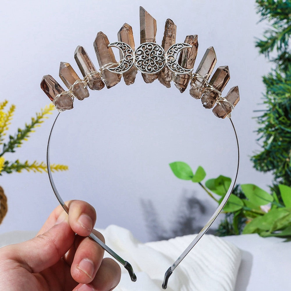 Smokey Triple Moon Metal Crown