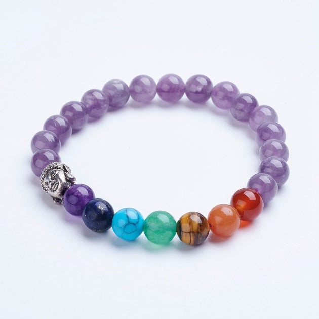 Amethyst Buddha Chakra Bracelet