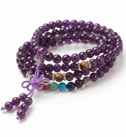 Amethyst Chakra Yoga 4 Wrap Bracelet
