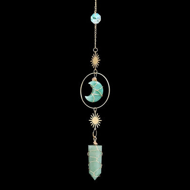 Amazonite Moon and Crystal Decoration