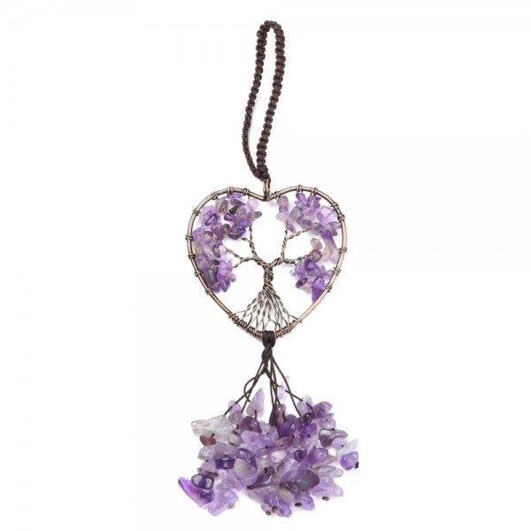 Amethyst Tree Heart Decoration
