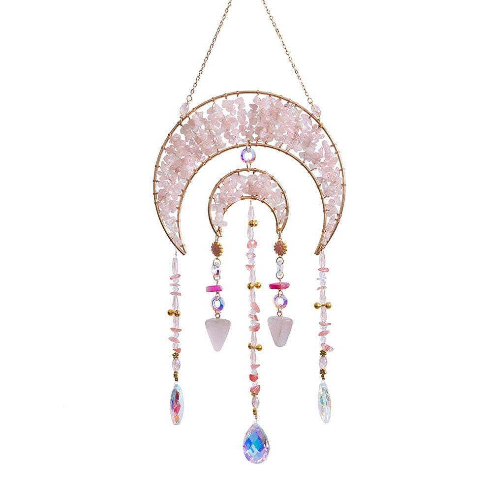 Double Rose Quartz Moon