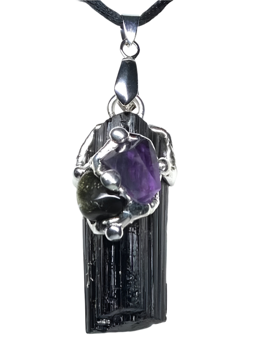 Protection Gem Drop on Large Tourmaline Rod