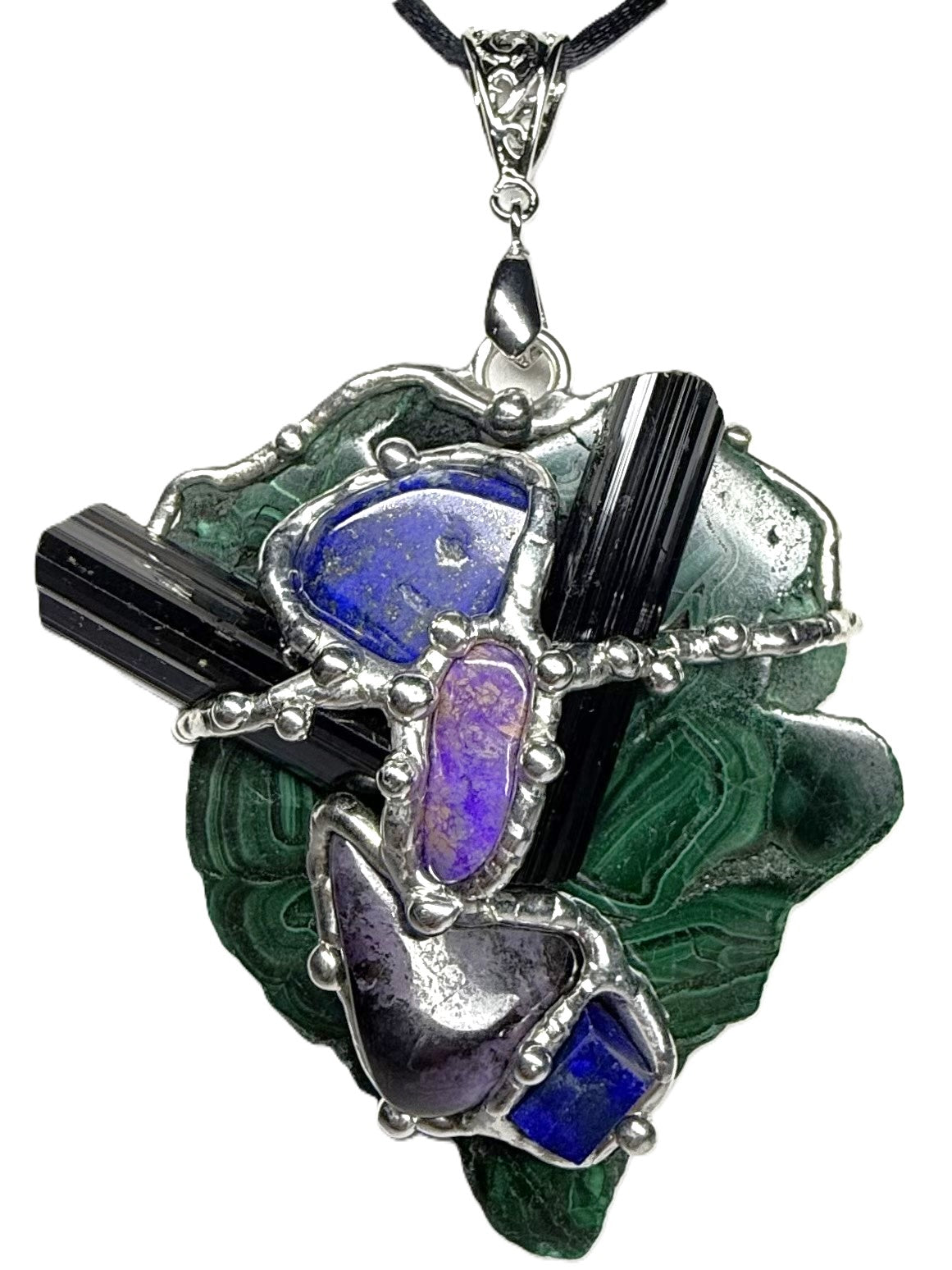 Custom Positive Thoughts Malachite Pendant