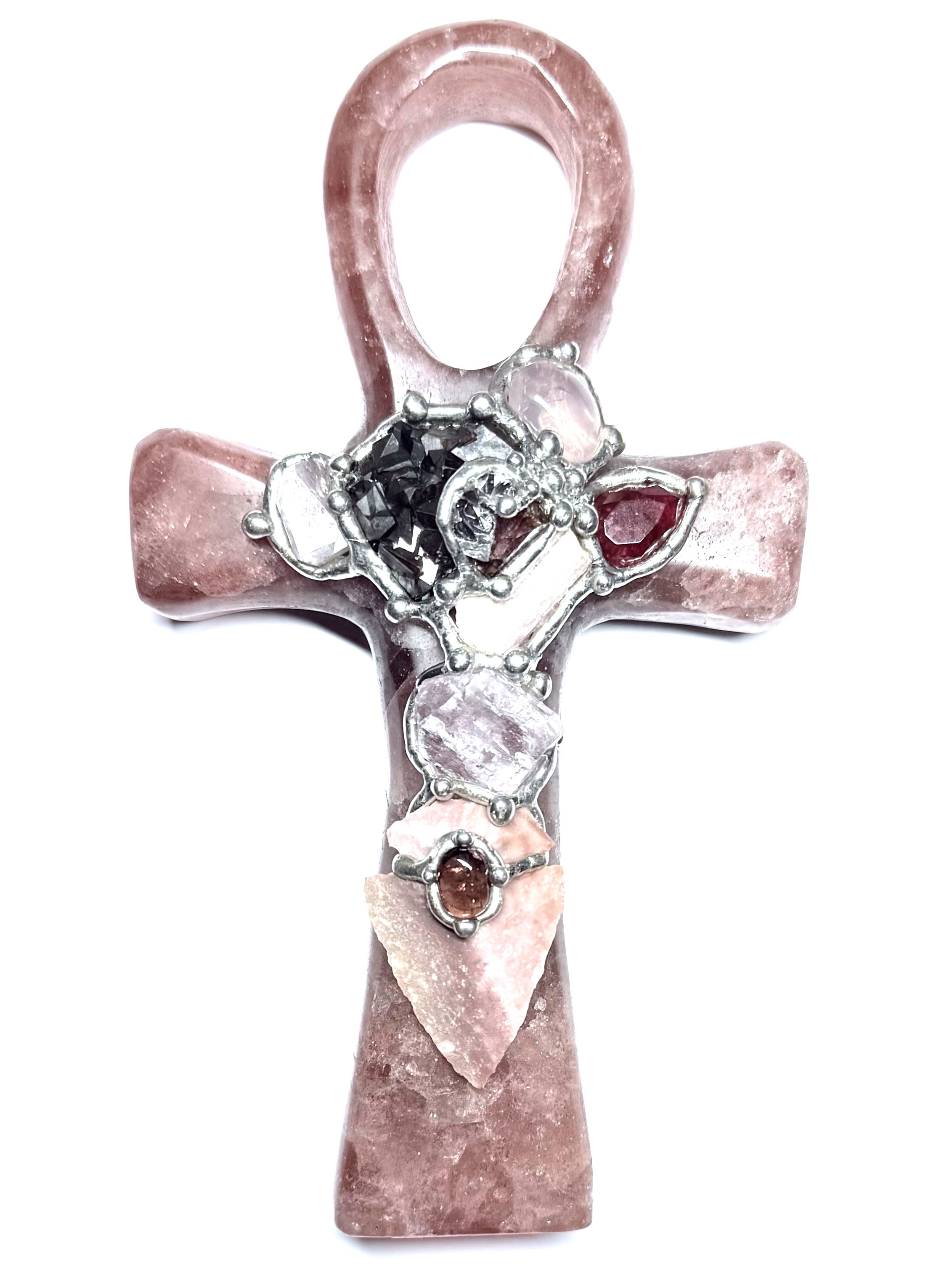 Strawberry Quartz Ankh