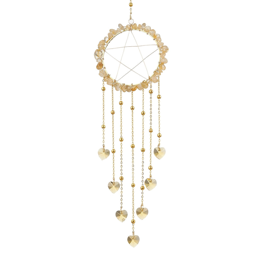 Citrine Star Heart Suncatcher