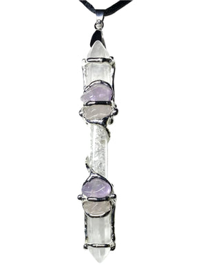 Love Diamond Quartz Mini Wand Pendant