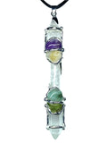 Prosperity Diamond Quartz Mini Wand Pendant