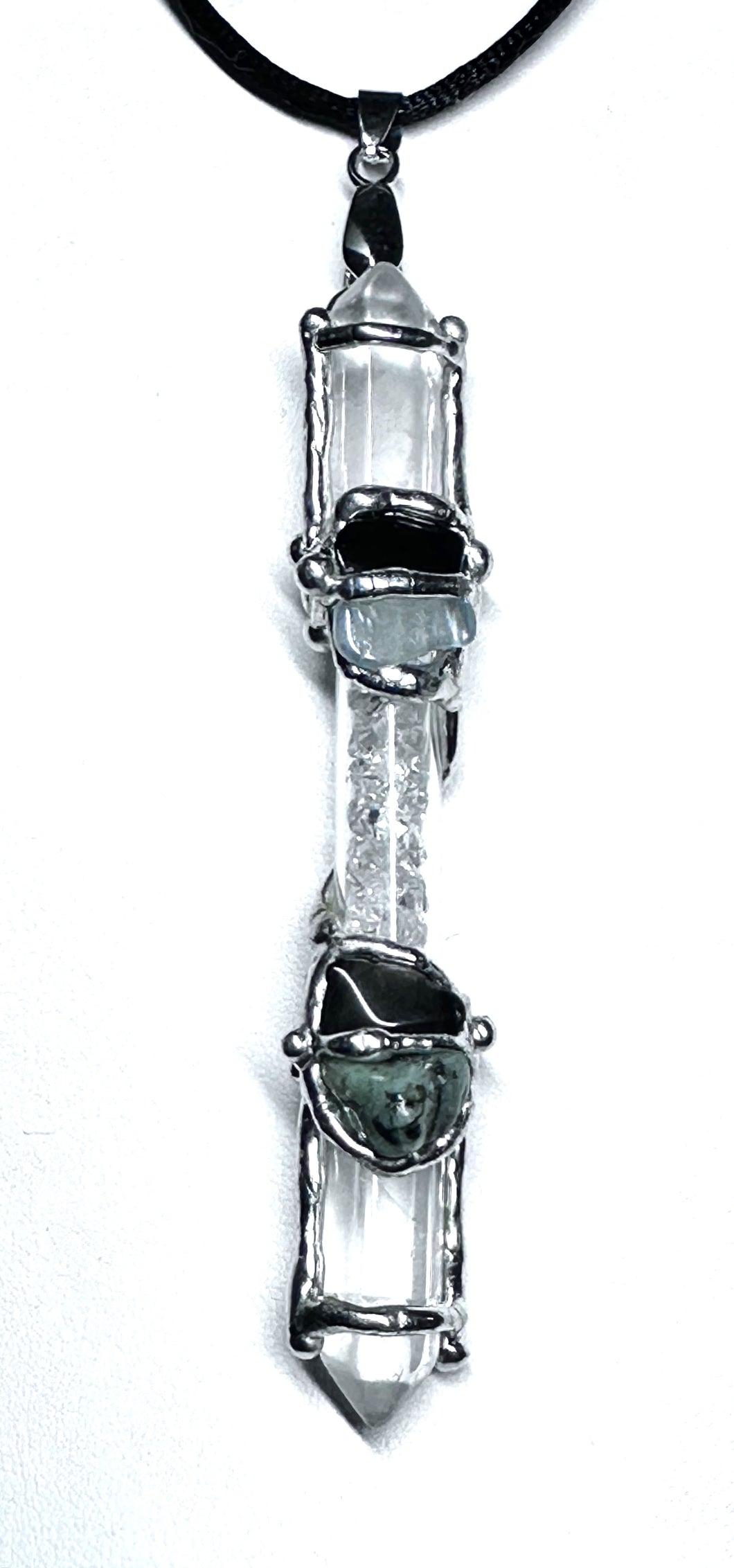 Keep Me Safe Diamond Quartz Mini Wand Pendant