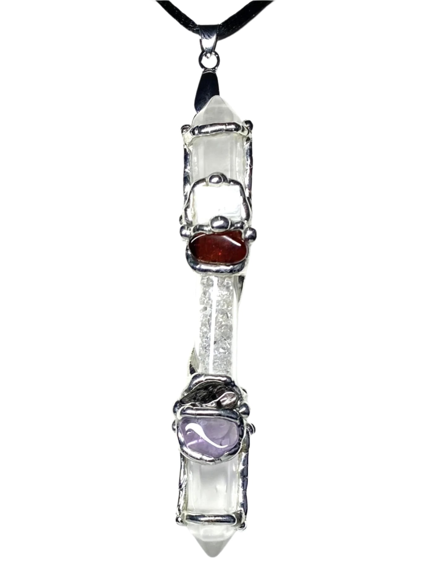 Manifestation Diamond Quartz Mini Wand Pendant