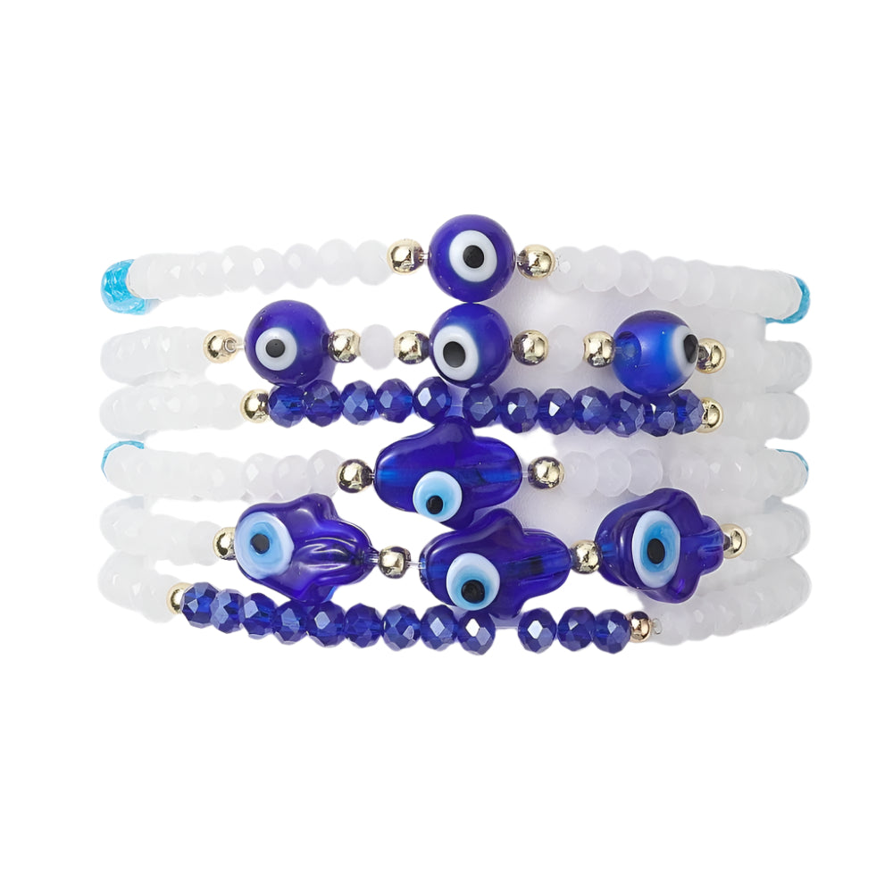 Evil Eye Hamsa Bracelet set of 6