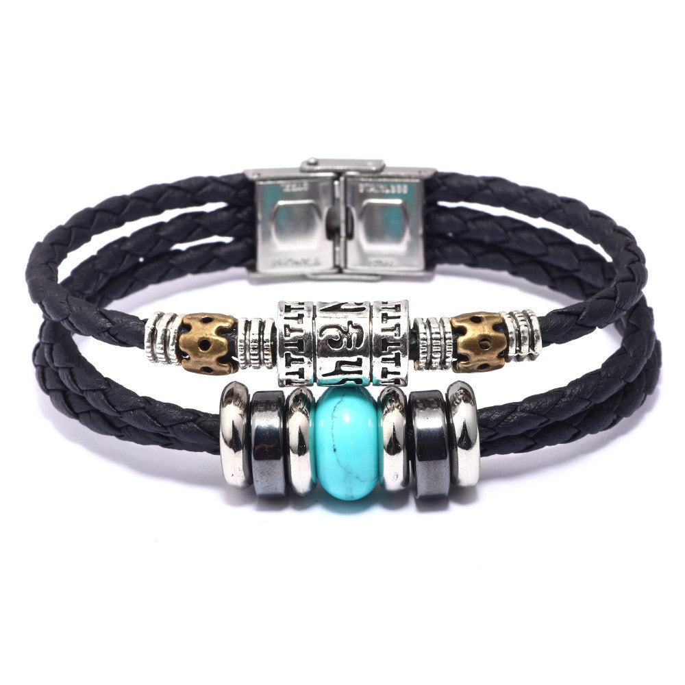 Turquoise Leather Bracelet