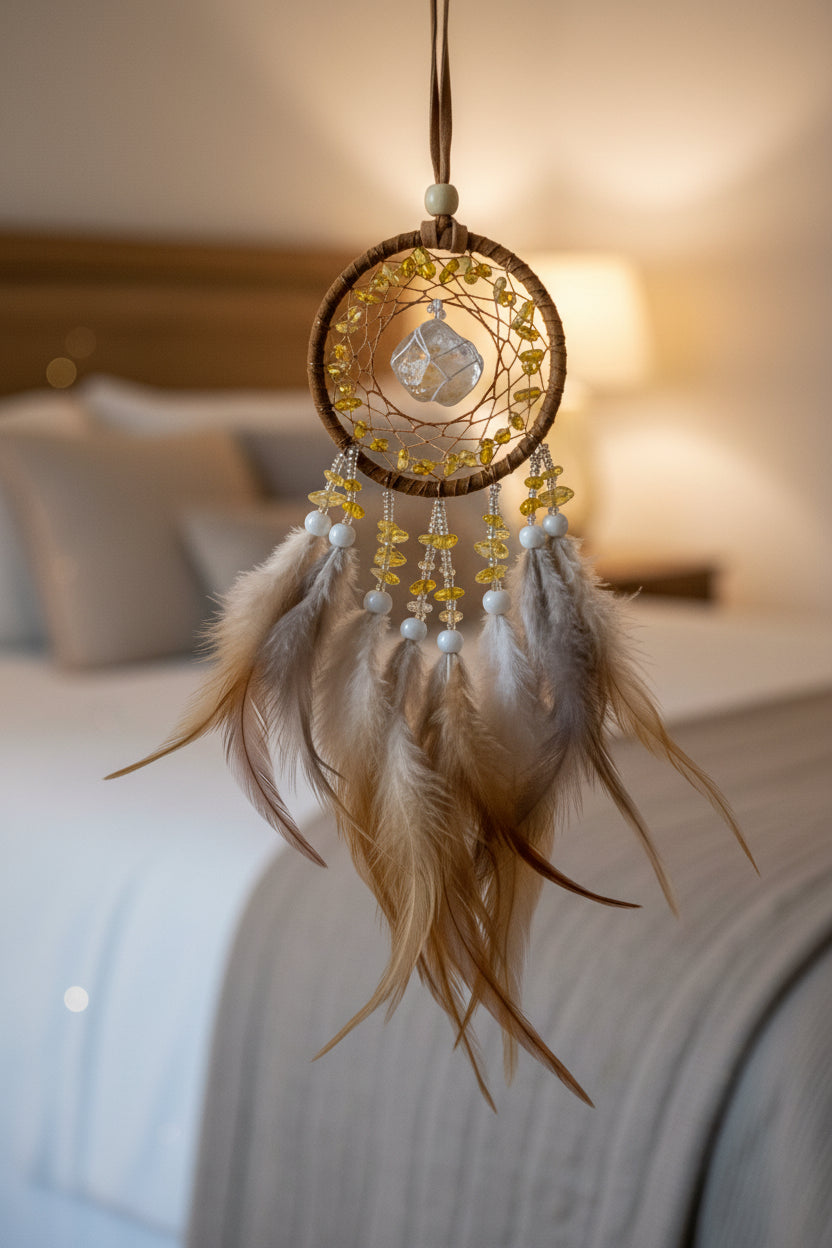 Citrine Leather Mandala Decor