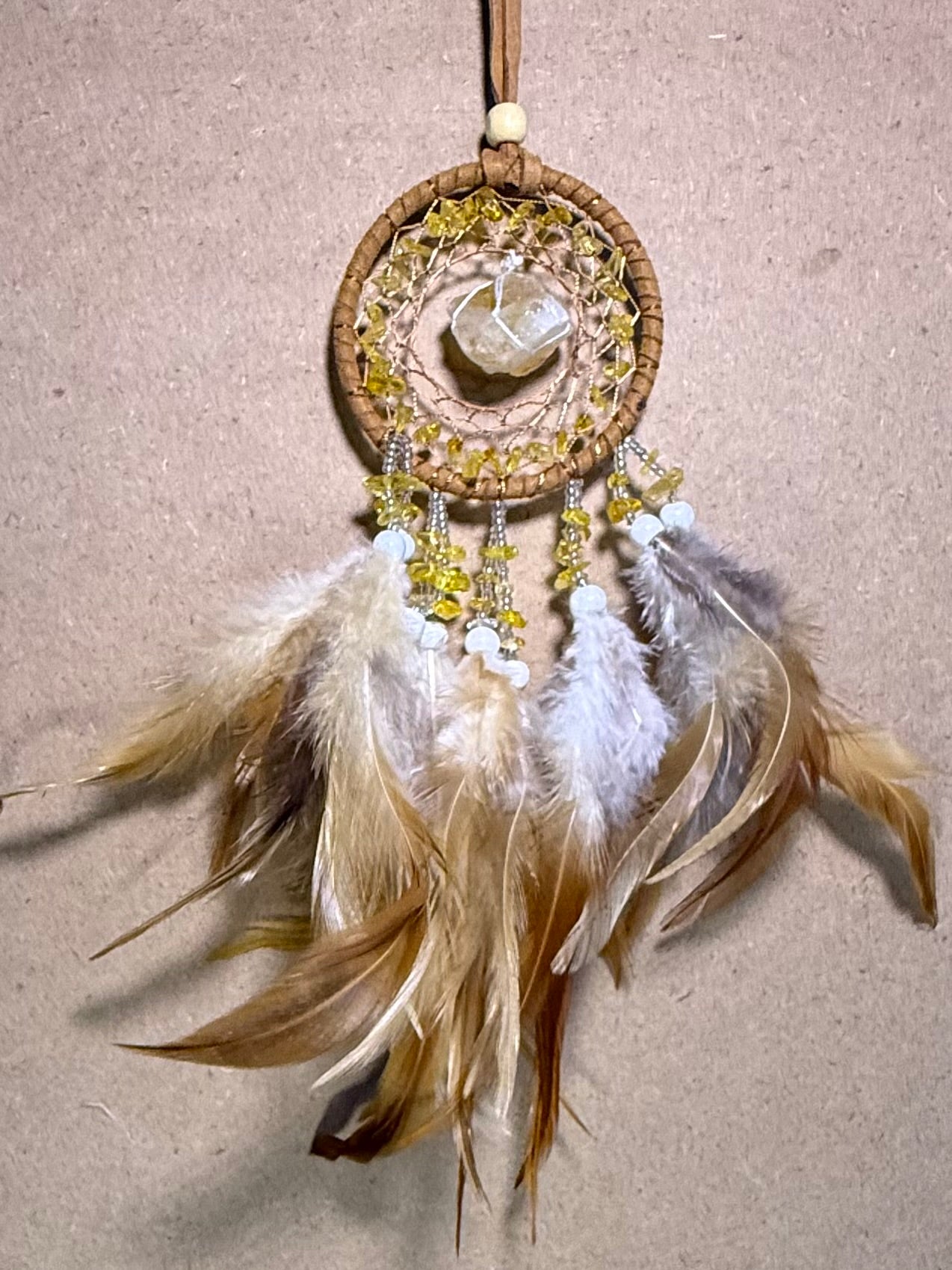 Citrine Leather Mandala Decor
