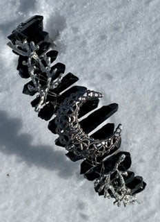 Solid Black Crystal Crown