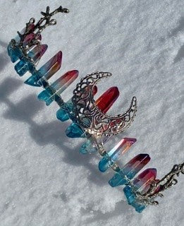 Crystal Crown - Fuschia & Blue