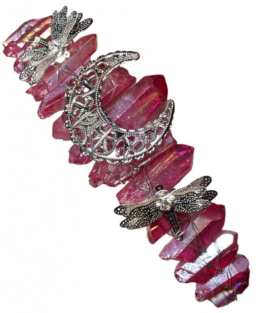 Red Aura Crystal Crown Dragonflies