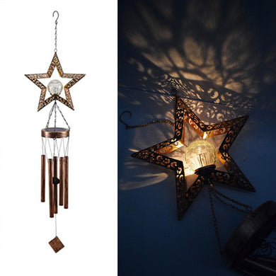 Star Wind chime with Solar Light Decor