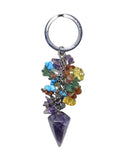 Amethyst Chakra Cluster Pendulum Keychain