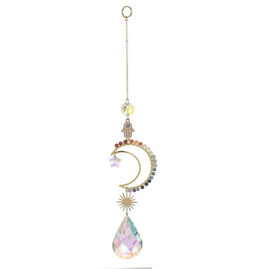 Chakra Hamsa Moon Suncatcher