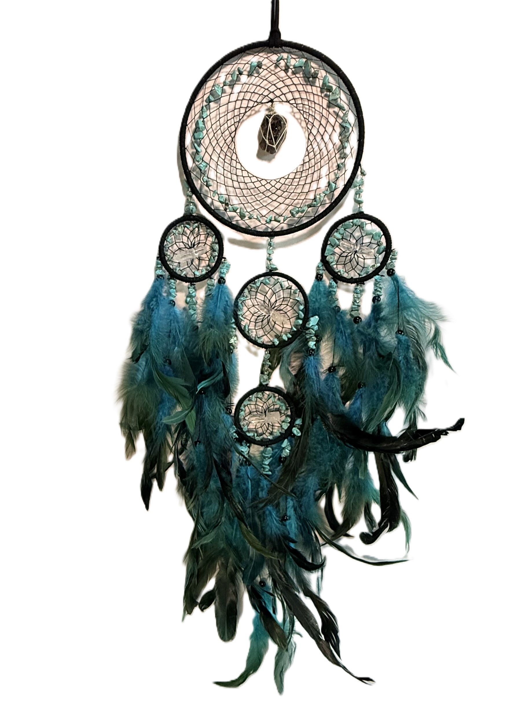 Turquoise and Black Dreamcatcher