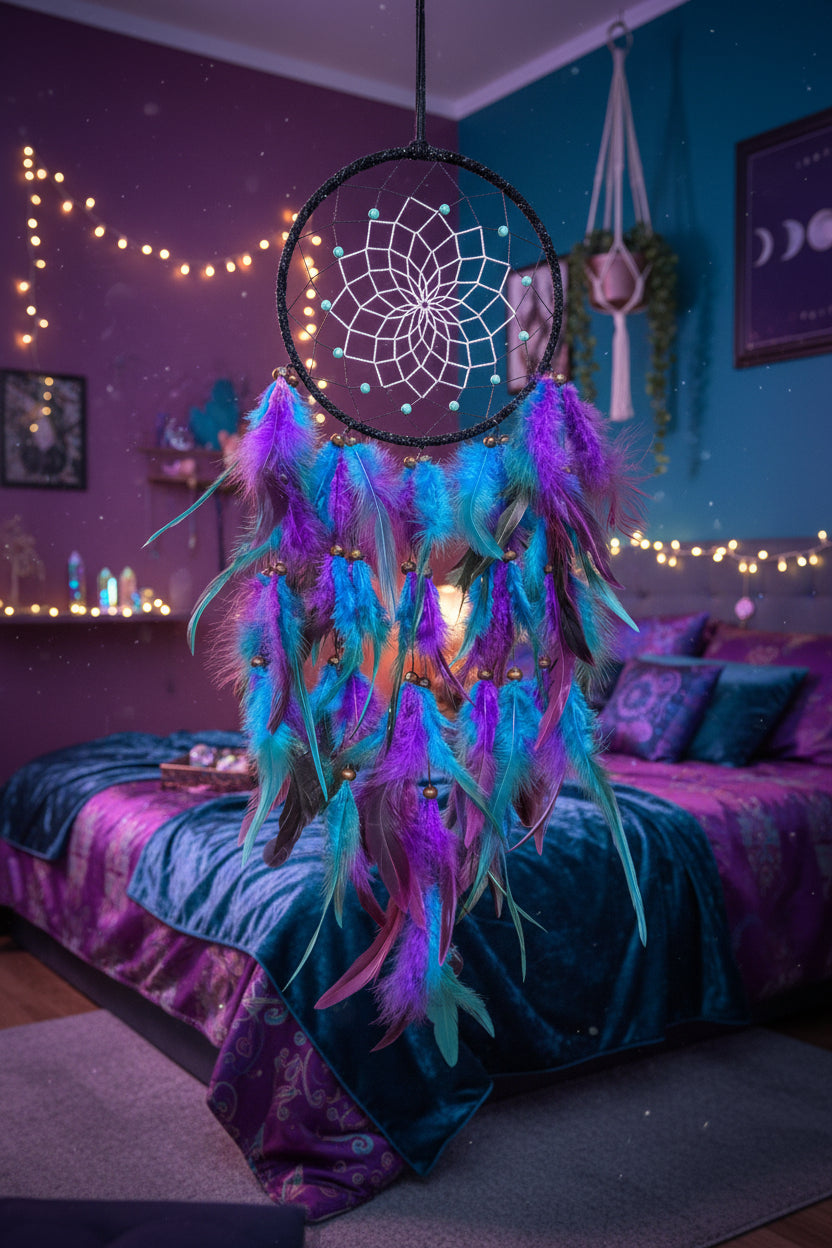 Pink and Black Weave Dreamcatcher