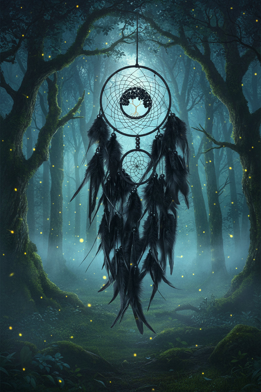 Black Woven Tree Dreamcatcher