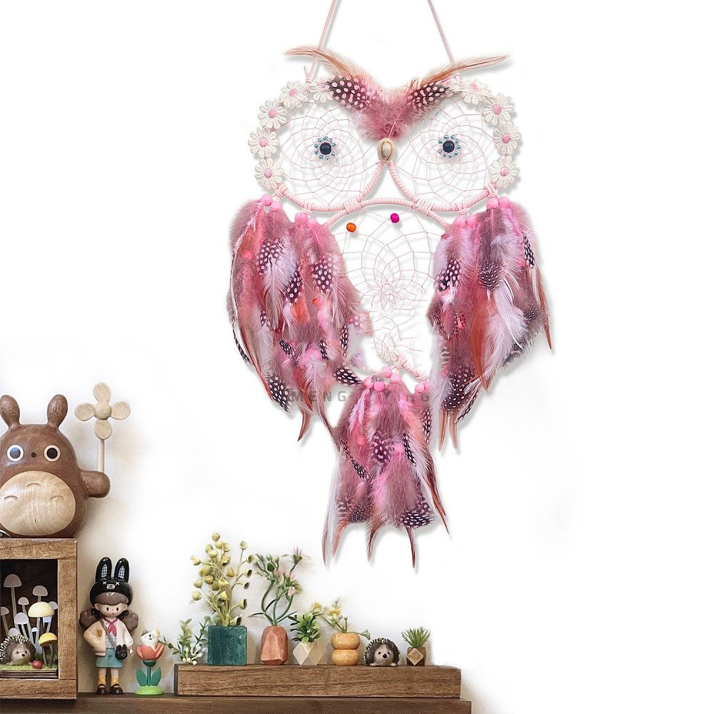 Pink Owl Dreamcatcher