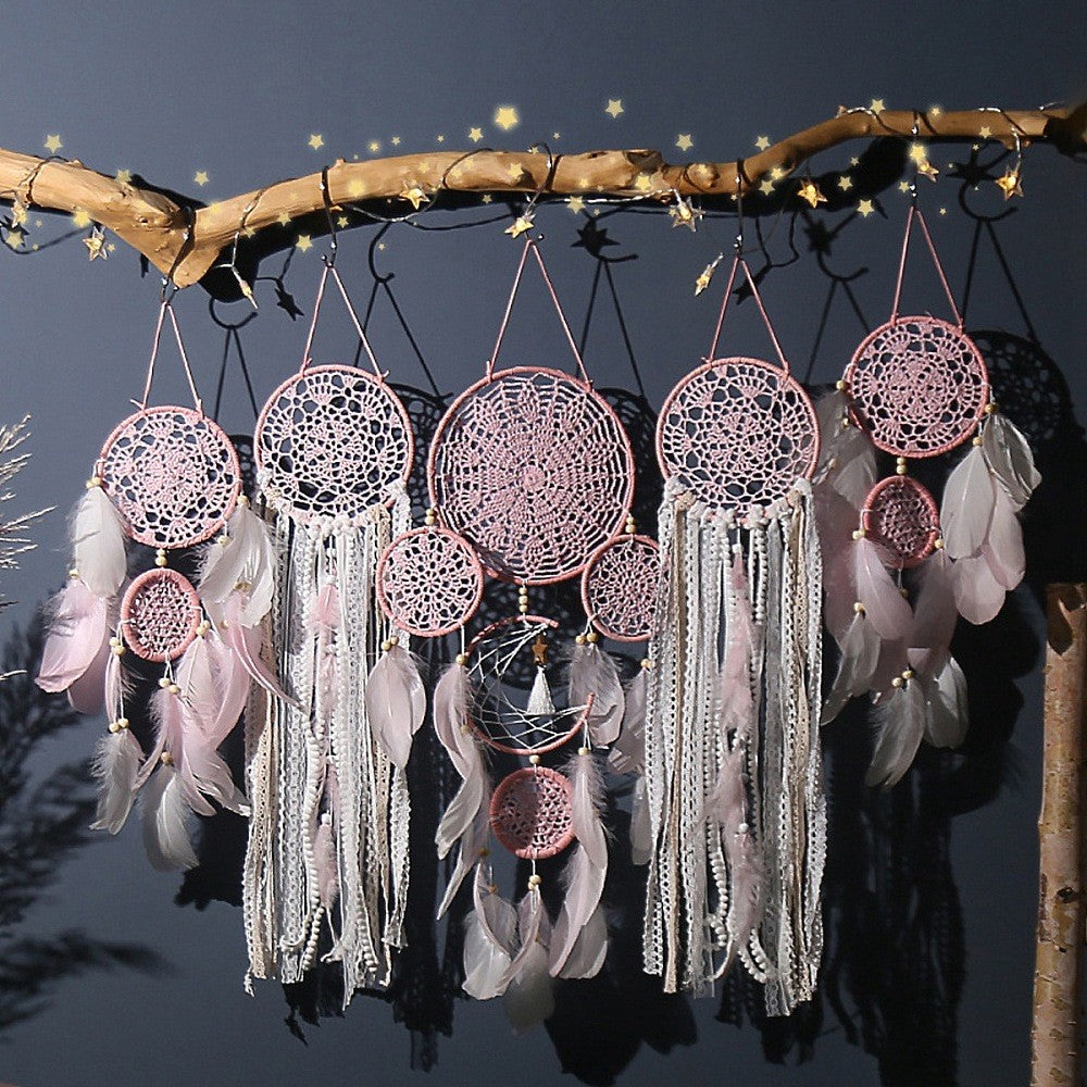 Pink and Cream Macramé Set