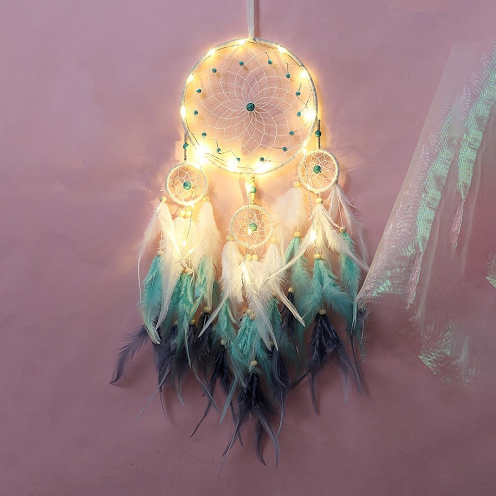 Light Up Turquoise Dreamcatcher