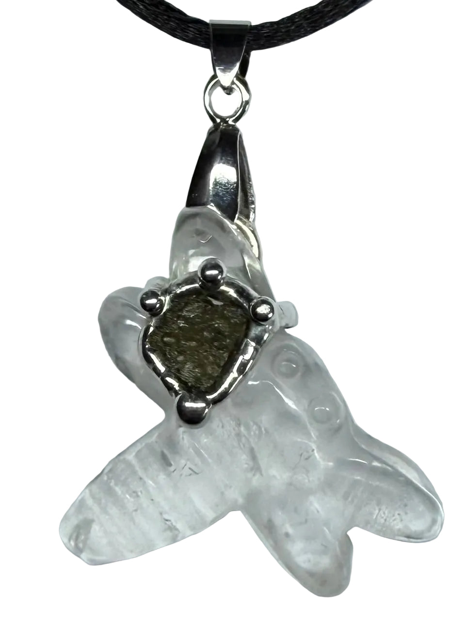 Moldavite Dragonfly Pendant