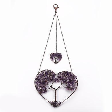 Amethyst Double Heart Decoration