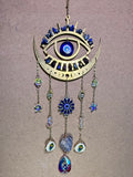 Large lapis Evil Eye suncatcher