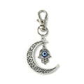 Moon with Evil Eye Hamsa Bag Clip