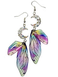 CZ Rhinestone moon fairy earrings