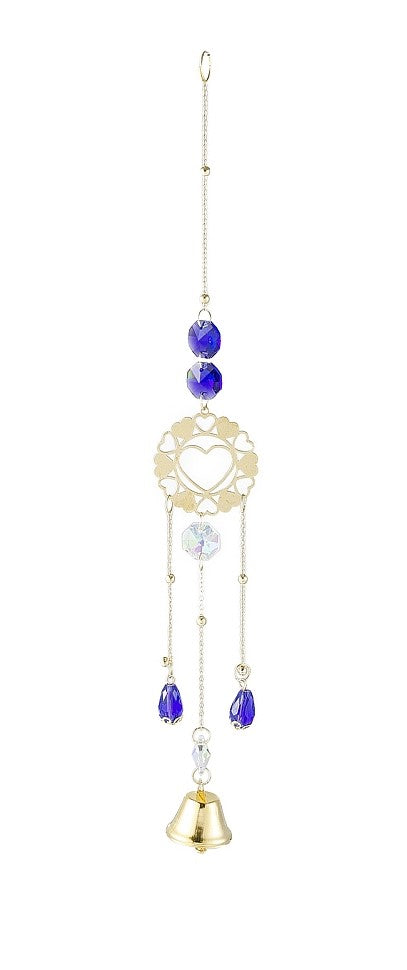 Blue Heart Bell Suncatcher