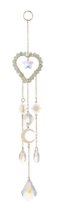 Green Aventurine Heart Celestial Suncatcher