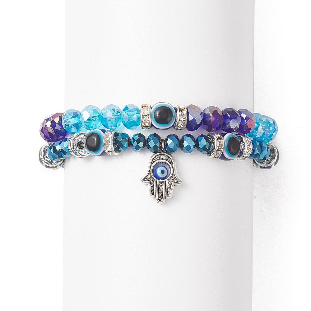 Evil Eye Hamsa Bracelet Set