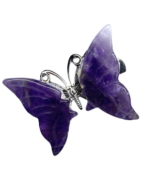 Amethyst Halo Butterfly clips