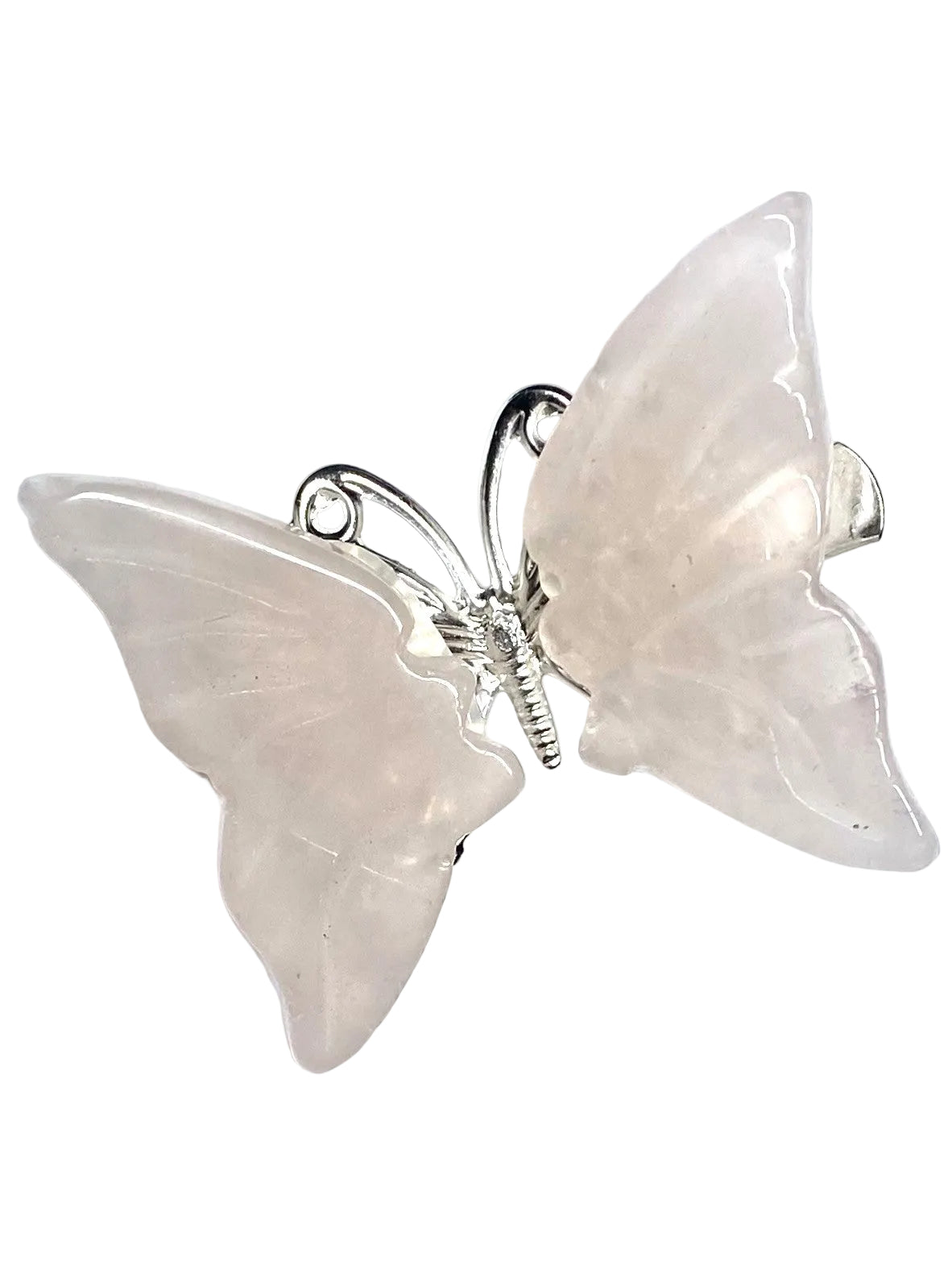Rose Quartz Halo Butterfly Hair Clip