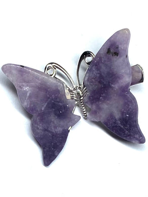 Lepidolite Halo Butterfly Clips