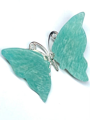 Amazonite Halo Butterfly clips