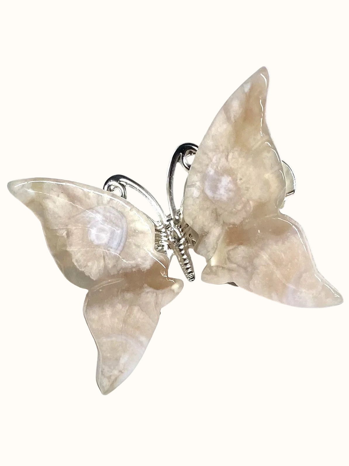 Cherry Agate Butterfly Hair Clip
